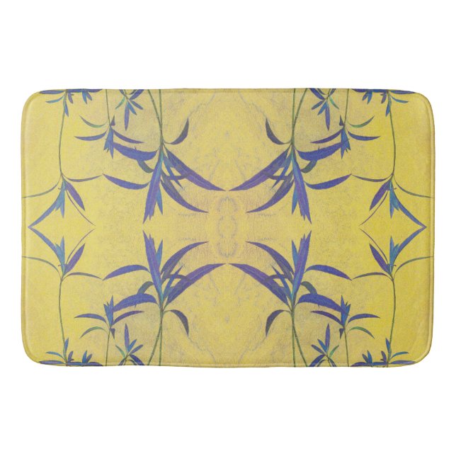 Alfombrilla De Baño Azul rustico y amarillo (Anverso)