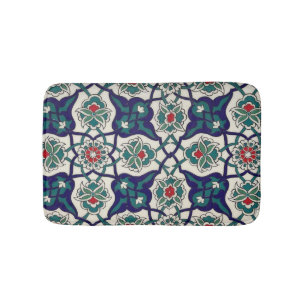 Alfombrilla De Baño Azul turco Cerámica Floral