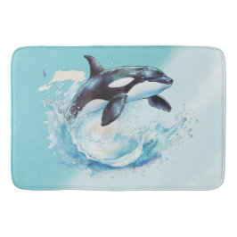 Alfombrilla De Baño Azul y Blanco Ocra Playa Náutica Oceánica