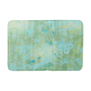 Alfombrilla De Baño Azul y Dorado Moderno Marmolado Abstracto Salpicad