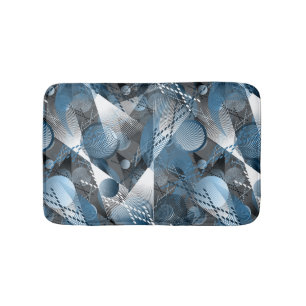 Alfombrilla De Baño Azul y gris. Abstracción.