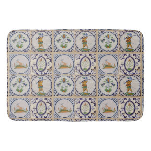 Alfombrilla De Baño Azulejos holandeses vintage Delft del siglo XVII a