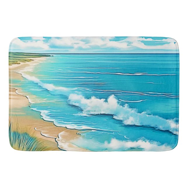 Alfombrilla De Baño Azure Beach Calm Design (Anverso)