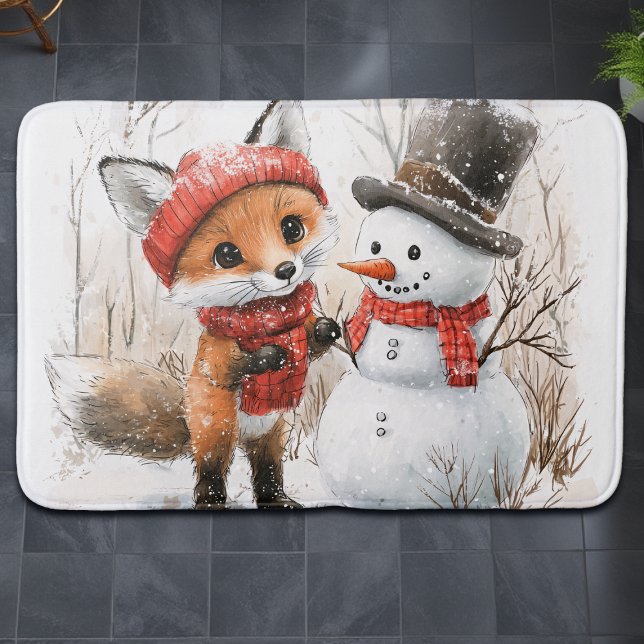 Alfombrilla De Baño Baby Fox y Snowman (Subido por el creador)