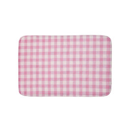 Alfombrilla De Baño Baby Pink Gingham Pattern