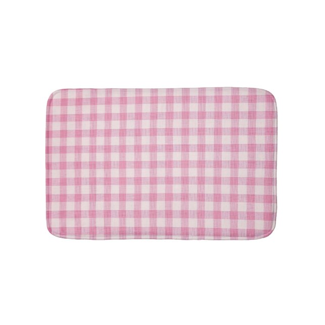 Alfombrilla De Baño Baby Pink Gingham Pattern (Anverso)