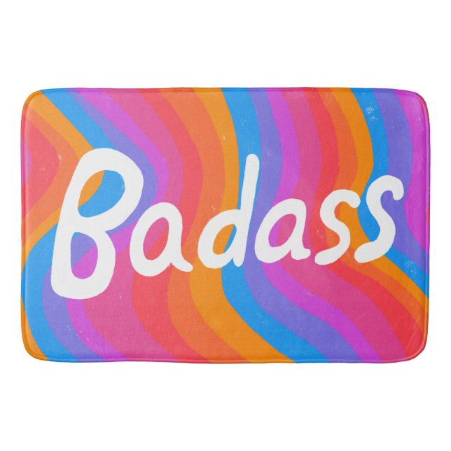 Alfombrilla De Baño BADASS Colorful Guay & Fun Stripes (Anverso)