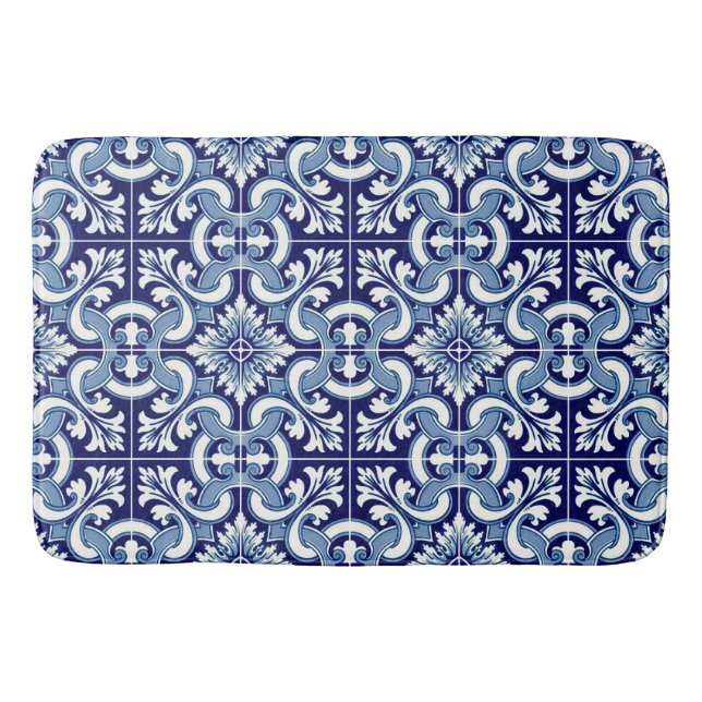 Alfombrilla De Baño Baldosa azul portuguesa (Anverso)