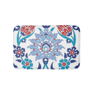 Alfombrilla De Baño Baldosas Iznik turcas: patrón vintage.