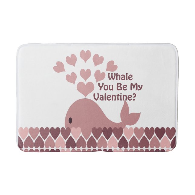 Alfombrilla De Baño Ballena que seas mi Valentín (Anverso)