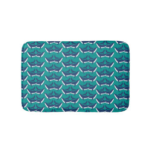 Alfombrilla De Baño Ballenas Azules Blancas Animal Marino Verde Océano