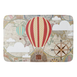 Alfombrilla De Baño Balón de aire caliente y aventura de cosecha de ma