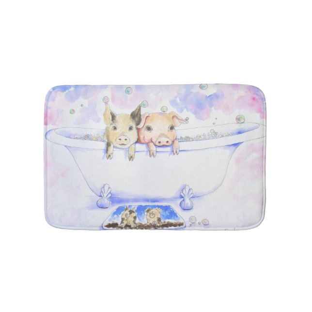 Alfombrilla De Baño Bañar lechones en la pintura de Tub (Anverso)
