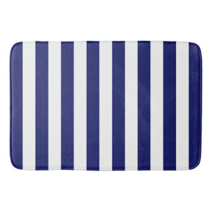 Alfombrilla De Baño Banda de marinero azul (de gran escala)