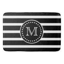 Banda negra y blanca negrita y monograma de punto 