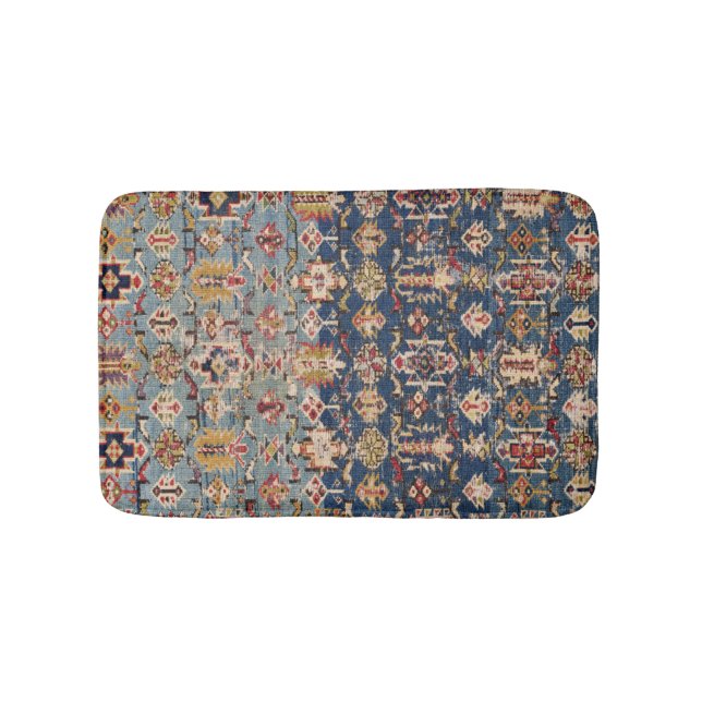 Alfombrilla De Baño Bandas Amarillas Kuba verde azul turbio  (Anverso)