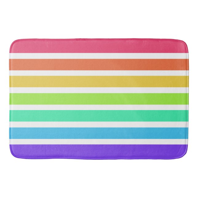 Alfombrilla De Baño Bandas de arco iris luminosas (Anverso)