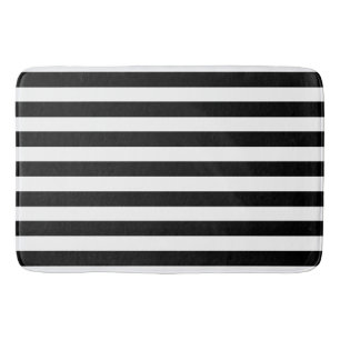 Alfombrilla De Baño Bandas de BG Patrón ancho negro + tu trasero. y id