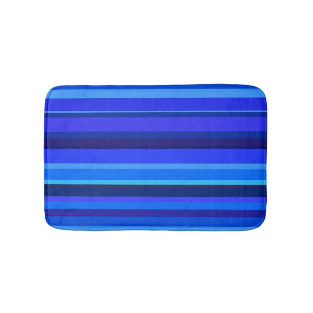 Alfombrilla De Baño Bandas horizontales azules (Anverso)