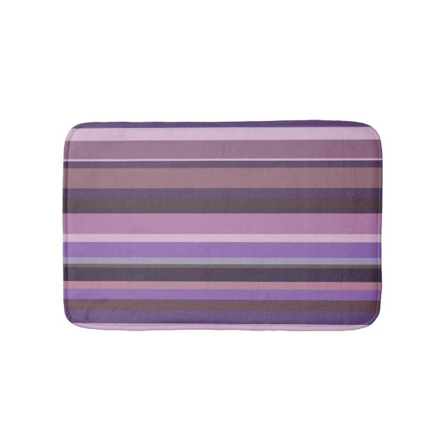 Alfombrilla De Baño Bandas horizontales malvas (Anverso)