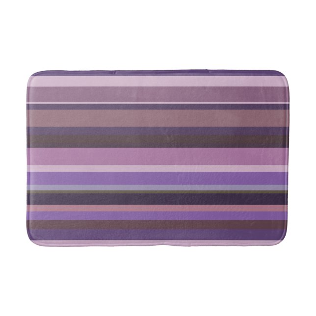 Alfombrilla De Baño Bandas horizontales malvas (Anverso)