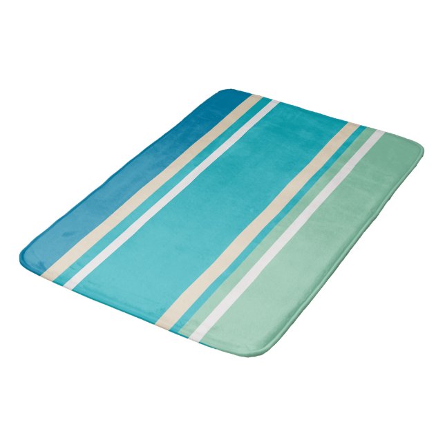 Alfombrilla De Baño Bandas verde azuladas azul, verde y turquesa (Angular)