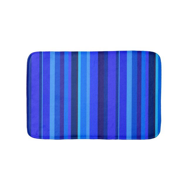 Alfombrilla De Baño Bandas verticales azules (Anverso)