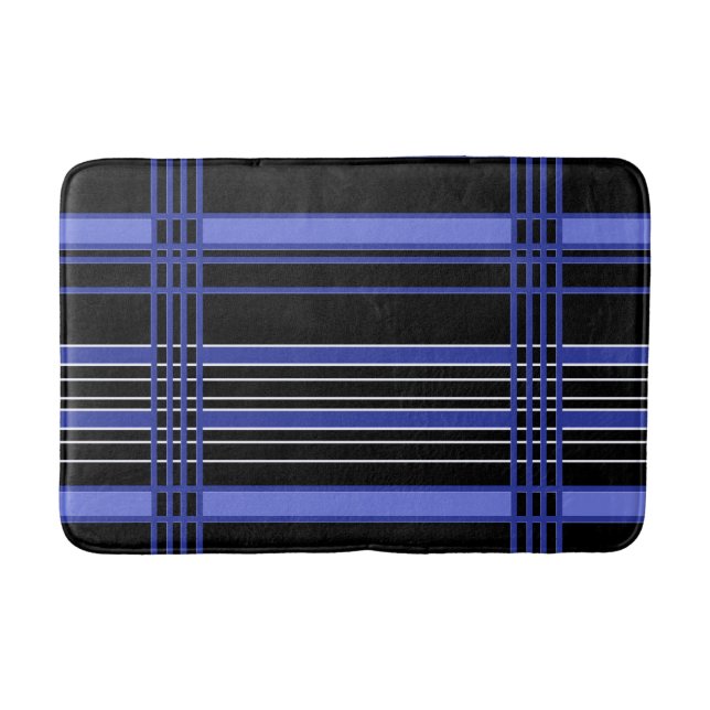 Alfombrilla De Baño Bandas verticales azules (Anverso)