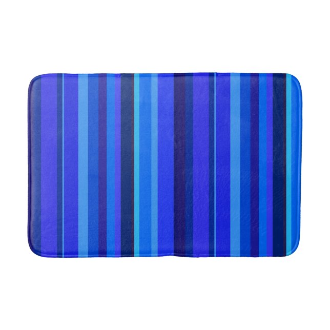Alfombrilla De Baño Bandas verticales azules (Anverso)