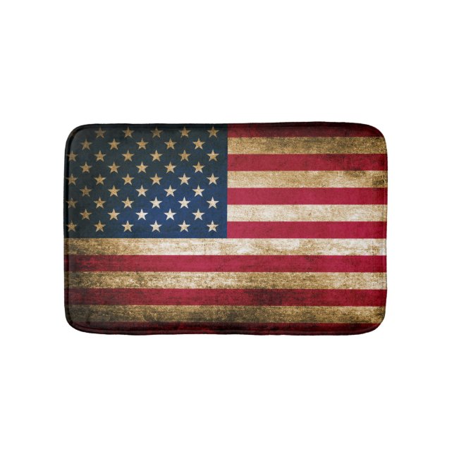 Alfombrilla De Baño Bandera americana rústica patriótica (Anverso)