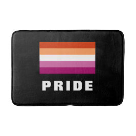 Alfombrilla De Baño Bandera arcoíris LGBTQ personalizada con texto les