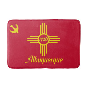 Alfombrilla De Baño Bandera de Albuquerque, New Mexico Bath Mat