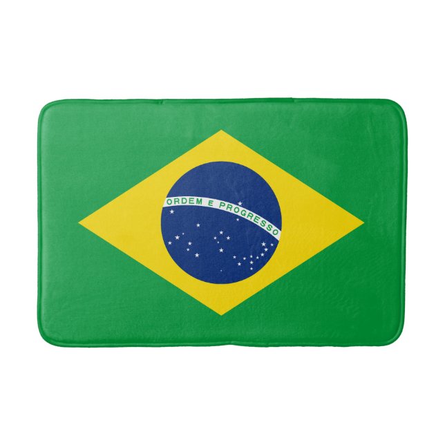 Alfombrilla De Baño Bandera de Brasil Patriótica (Anverso)