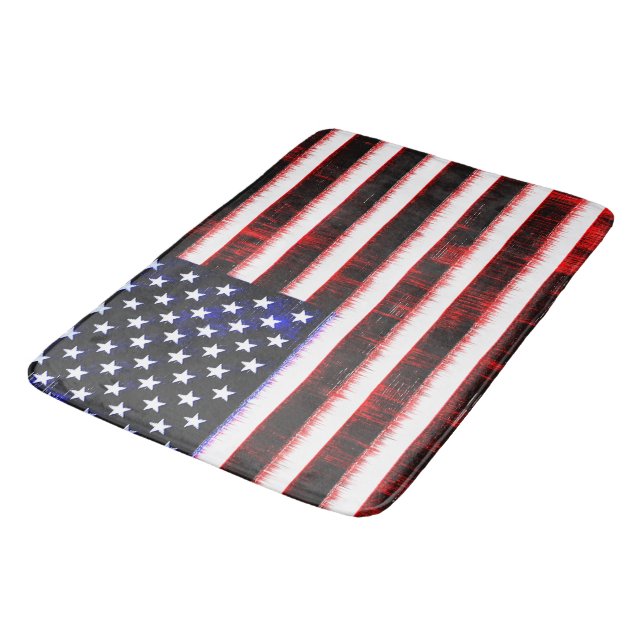 Alfombrilla De Baño Bandera de Estados Unidos - Estados Unidos, lloviz (Angular)