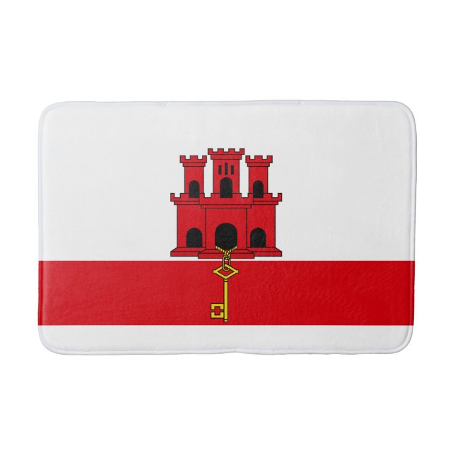 Alfombrilla De Baño Bandera de Gibraltar (Anverso)