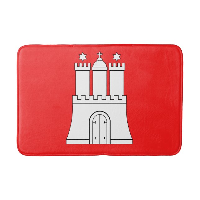Alfombrilla De Baño Bandera de Hamburgo Bath Mat (Anverso)