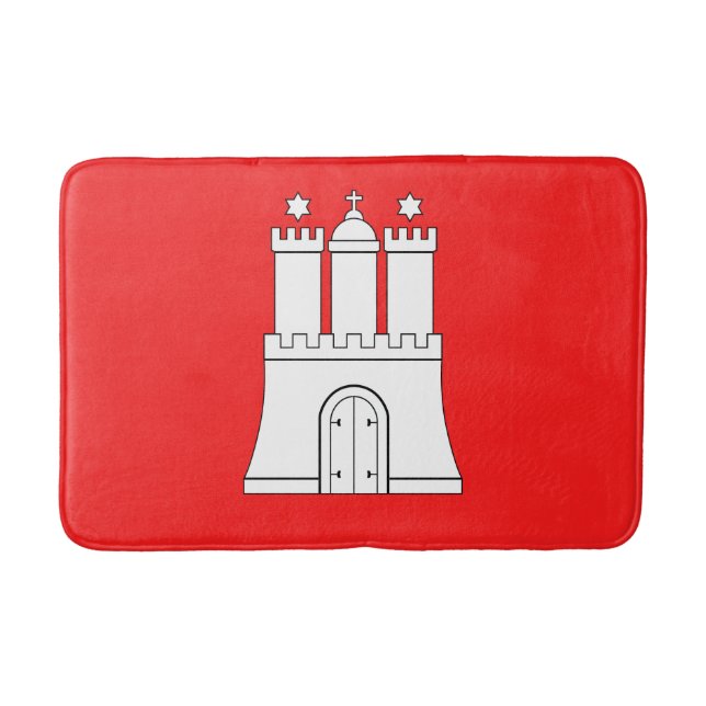 Alfombrilla De Baño Bandera de Hamburgo Bath Mat (Anverso)