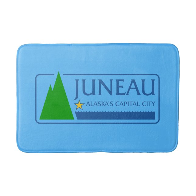 Alfombrilla De Baño Bandera de Juneau, Alaska Bathroom Mat (Anverso)