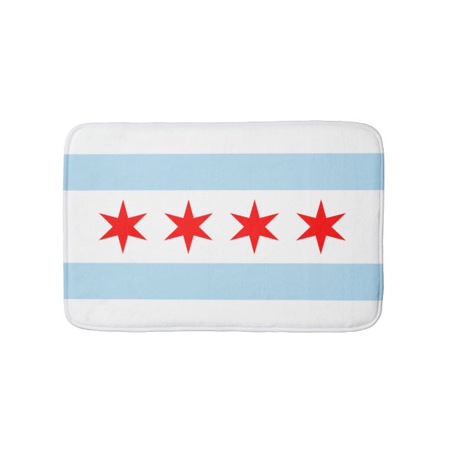 Alfombrilla De Baño Bandera de la ciudad de Chicago (Anverso)