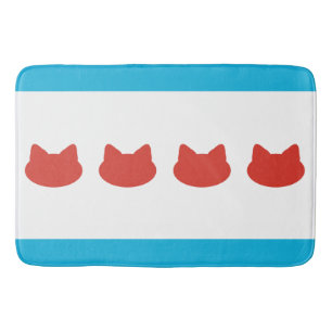Alfombrilla De Baño Bandera de los amantes del gato de Chicago