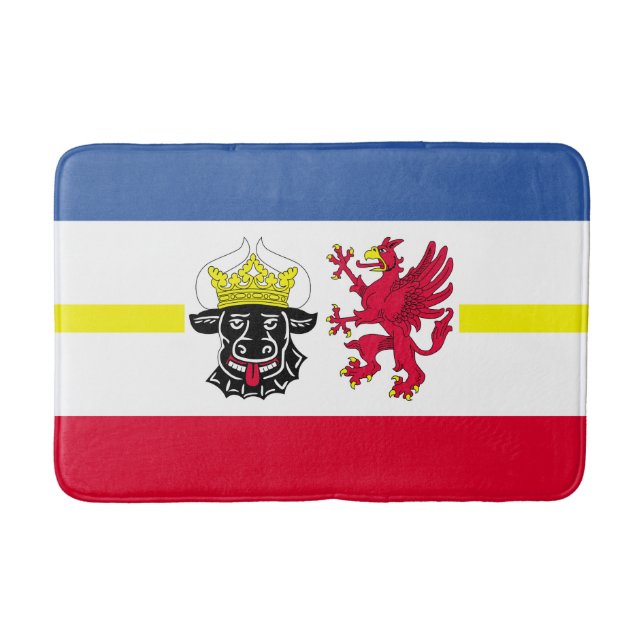 Alfombrilla De Baño Bandera de Mecklemburgo-Pomerania Occidental (Anverso)