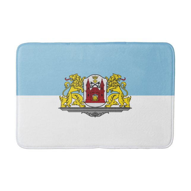 Alfombrilla De Baño Bandera de Riga, Letonia Mat de baño (Anverso)