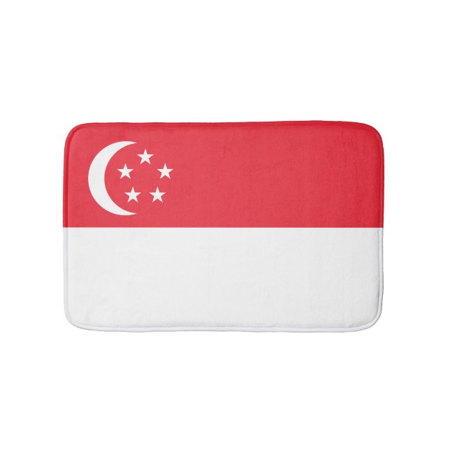 Alfombrilla De Baño Bandera de Singapur (Anverso)