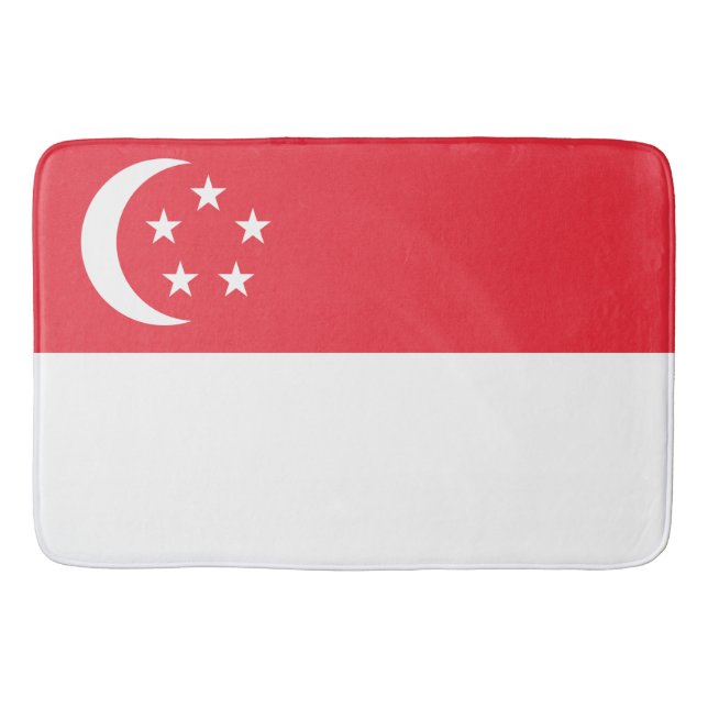 Alfombrilla De Baño Bandera de Singapur (Anverso)