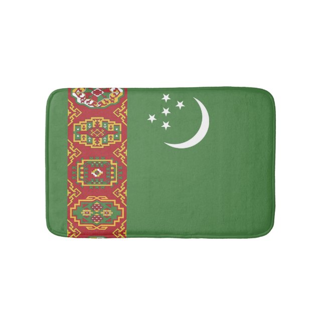 Alfombrilla De Baño Bandera de Turkmenistán (Anverso)