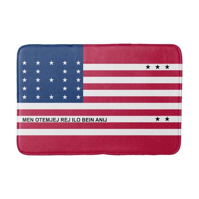 Alfombrilla De Baño Bandera del atolón patriótico de Bikini (Anverso)