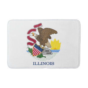 Alfombrilla De Baño Bandera del estado de Illinois