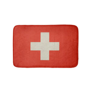 Alfombrilla De Baño Bandera del estado soberano del Grunge de Suiza
