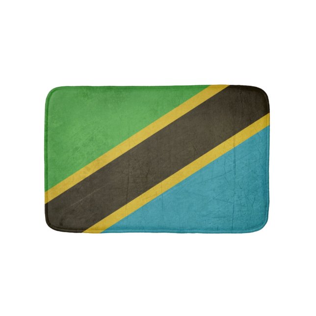 Alfombrilla De Baño Bandera del estado soberano del Grunge de Tanzania (Anverso)
