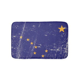 Alfombrilla De Baño Bandera del Grunge de Alaska